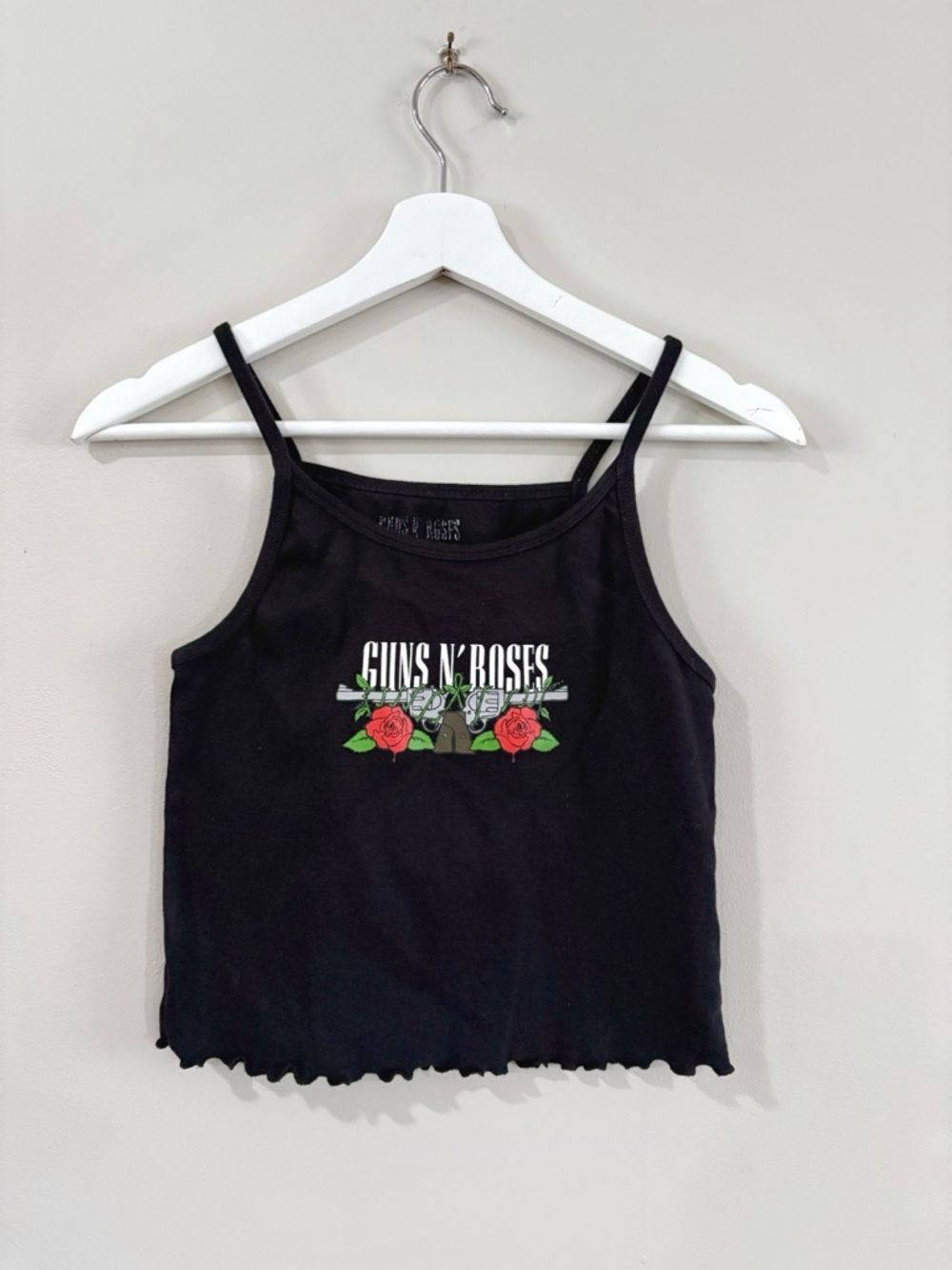 Guns N Roses Tank Top Women S Black Cotton Crop Y2K Grunge Cami